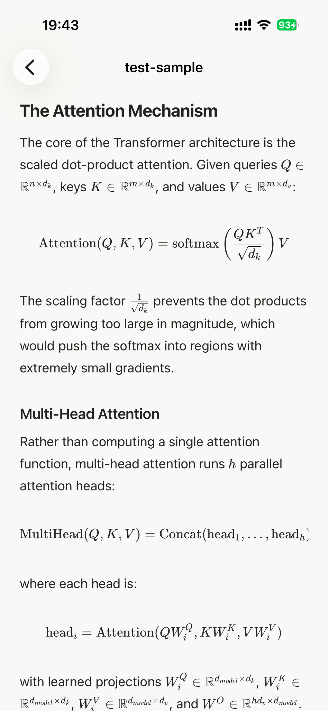 Md Preview App Store screenshot: Markdown-Formeln auf dem iPhone rendern